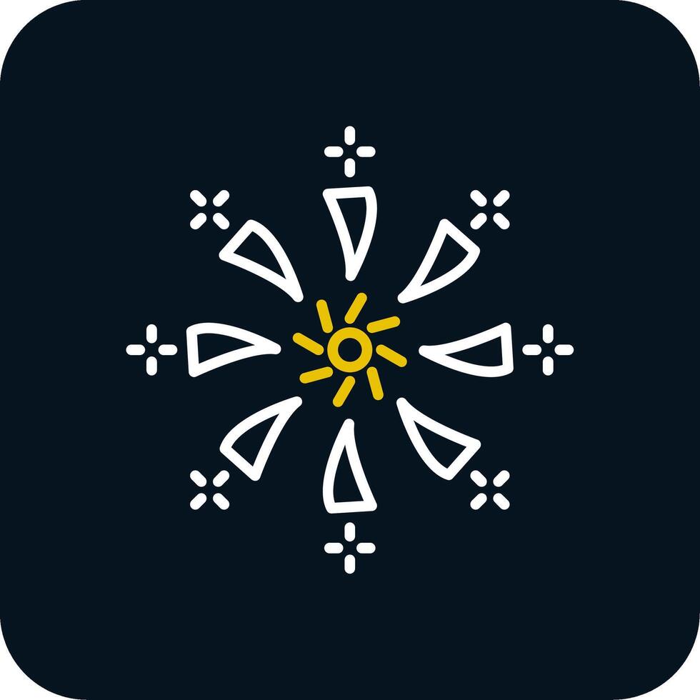 Firework Line Red Circle Icon vector