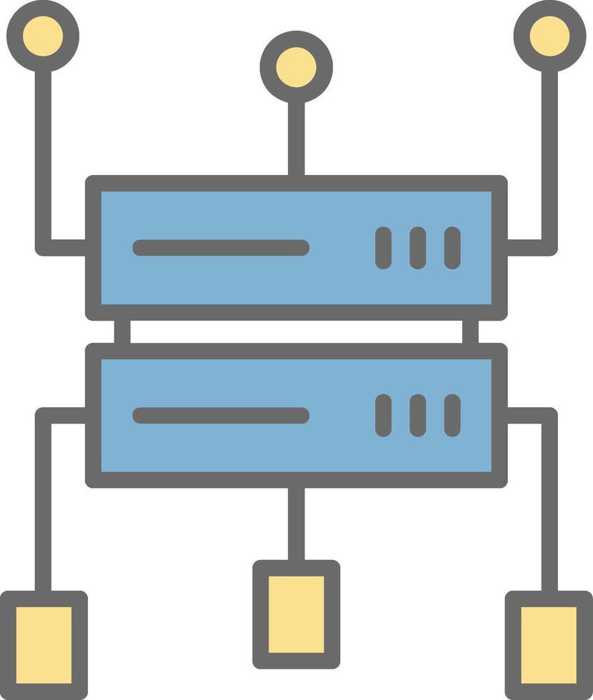 Data Structure Line Filled Light Icon vector