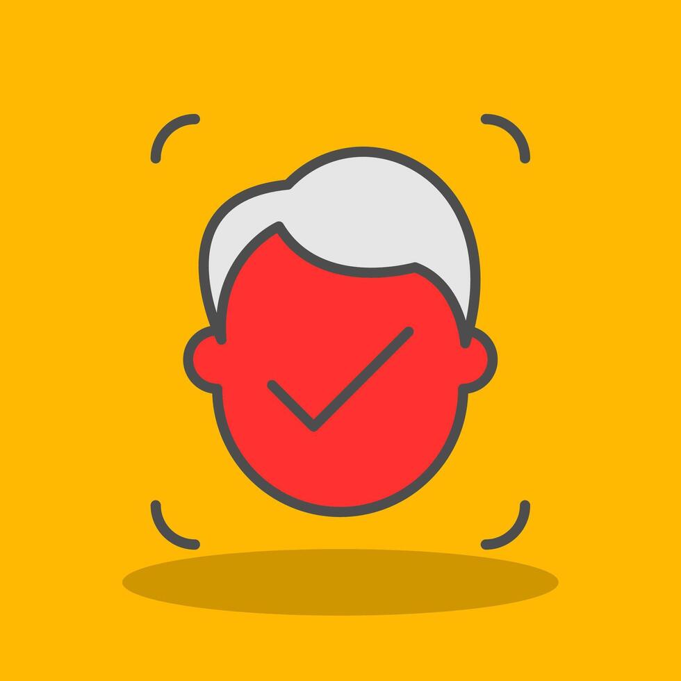 Facial Recognition Filled Shadow Icon vector