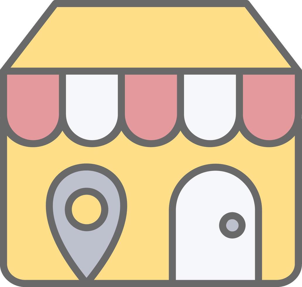 Store Locator Line Filled Light Icon vector