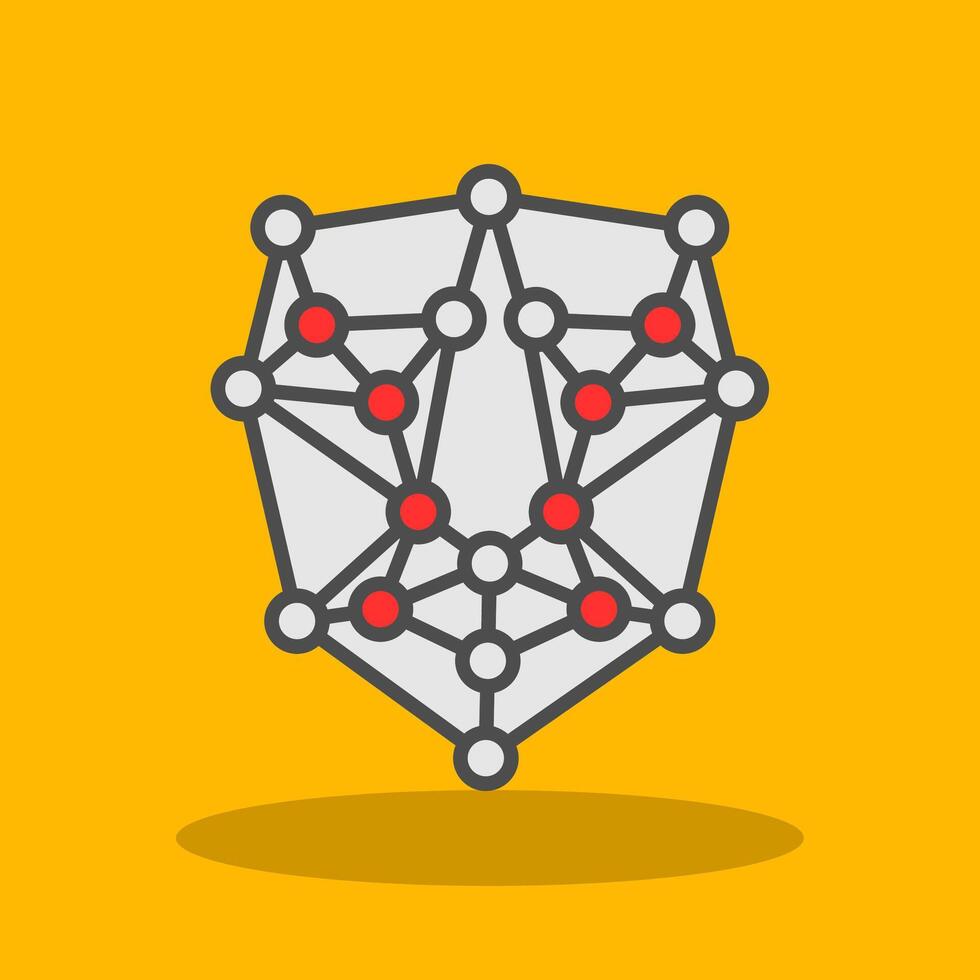 Artificial Intelligence Filled Shadow Icon vector