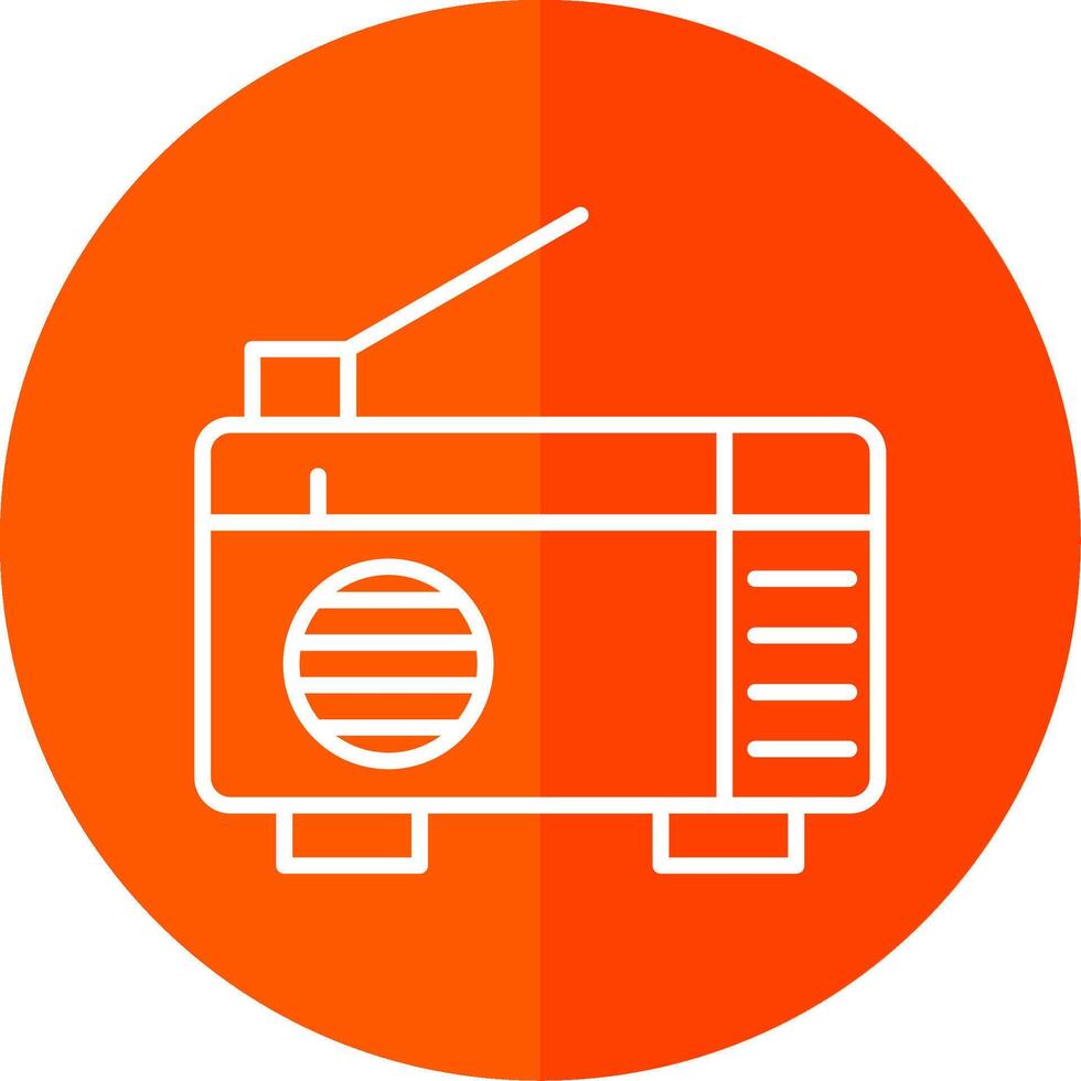 Radio Line Red Circle Icon vector