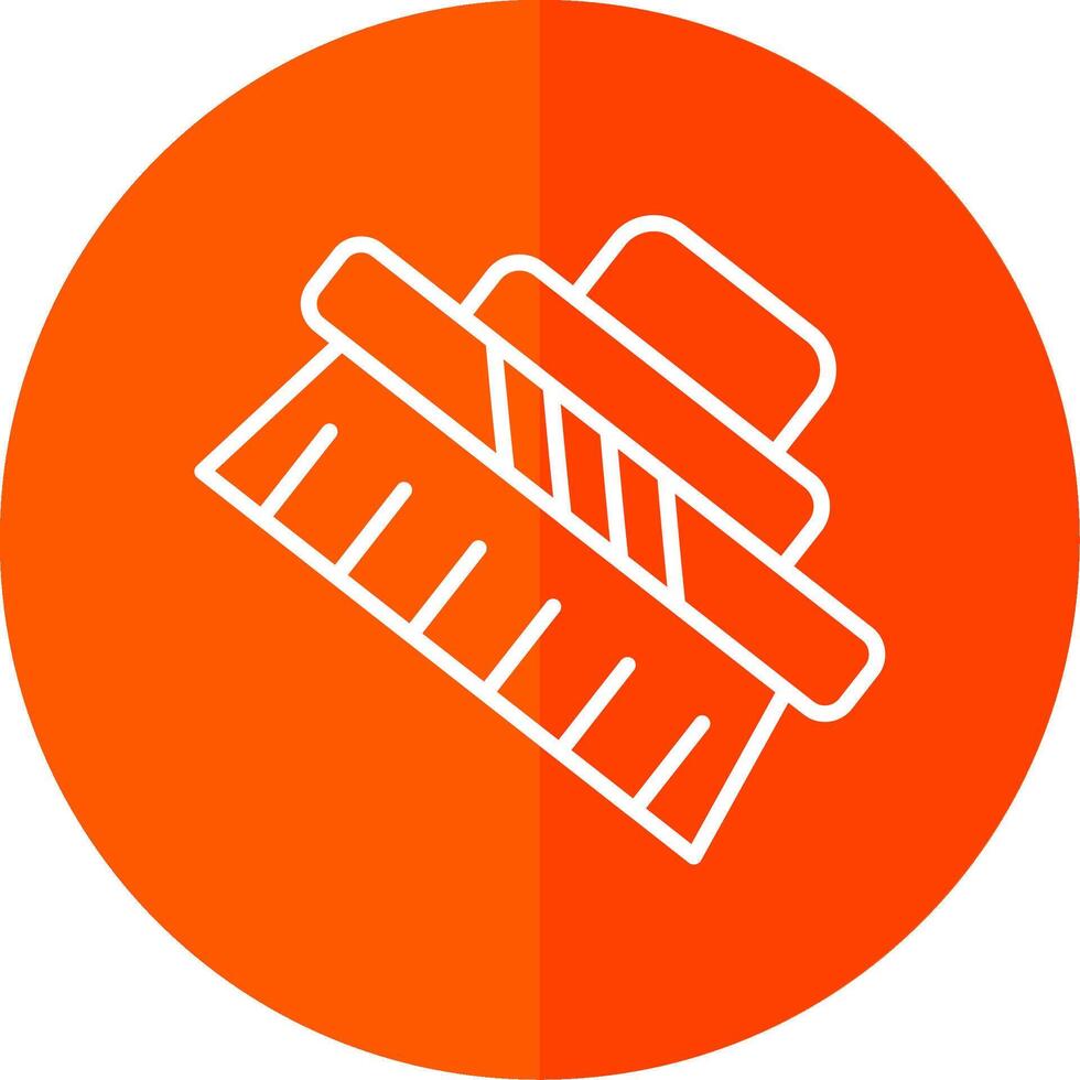 Cleaning Brush Line Red Circle Icon vector