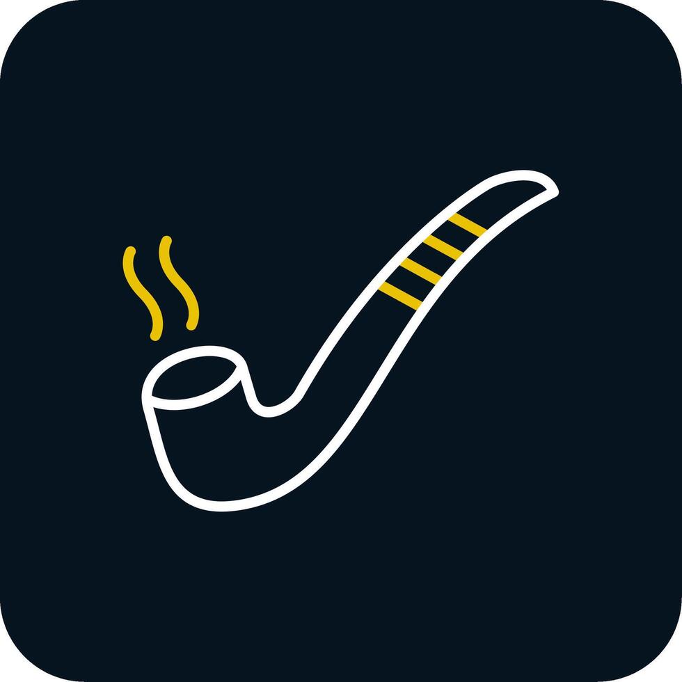 Smoking Pipe Line Red Circle Icon vector
