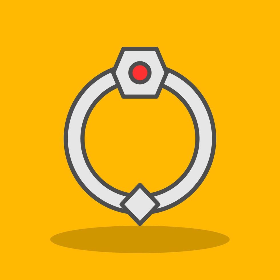 Door Knocker Filled Shadow Icon vector