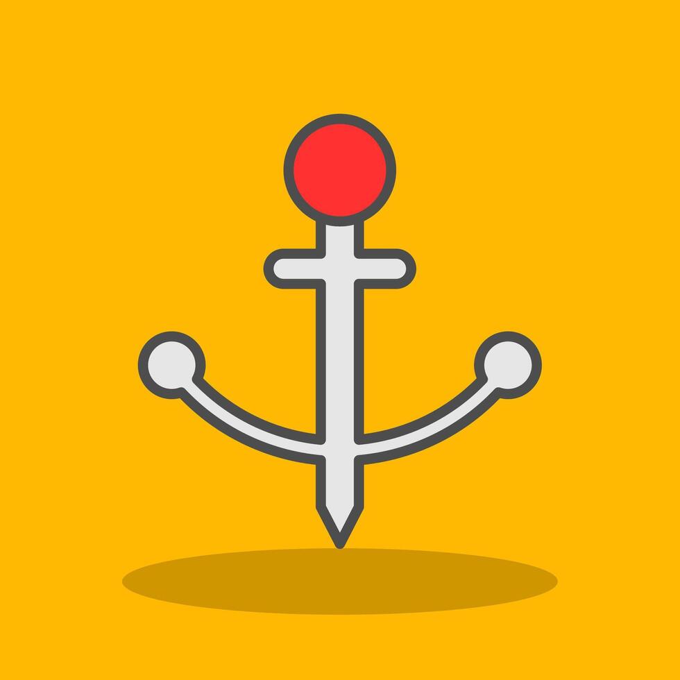 Anchor Filled Shadow Icon vector