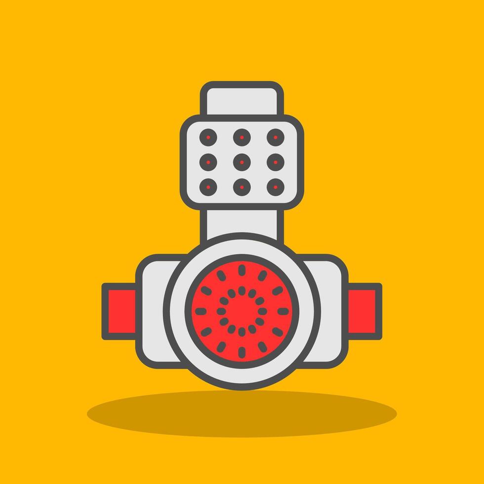 Head Light Filled Shadow Icon vector
