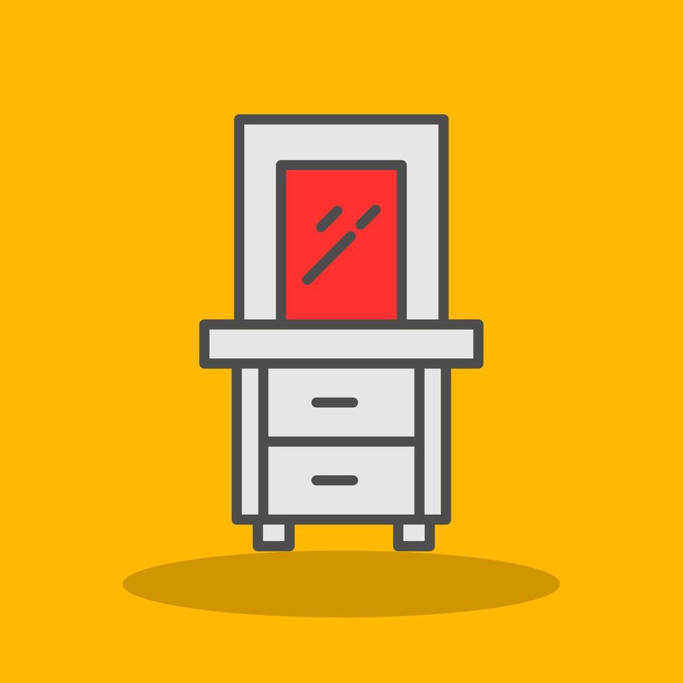 Dresser Filled Shadow Icon vector