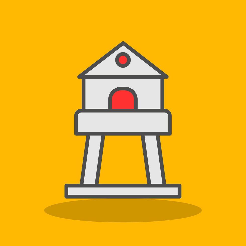 Tower Filled Shadow Icon vector