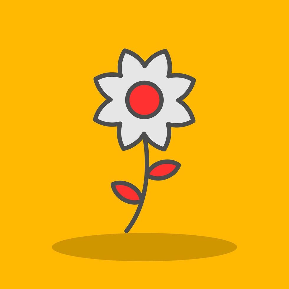 Flower Filled Shadow Icon vector