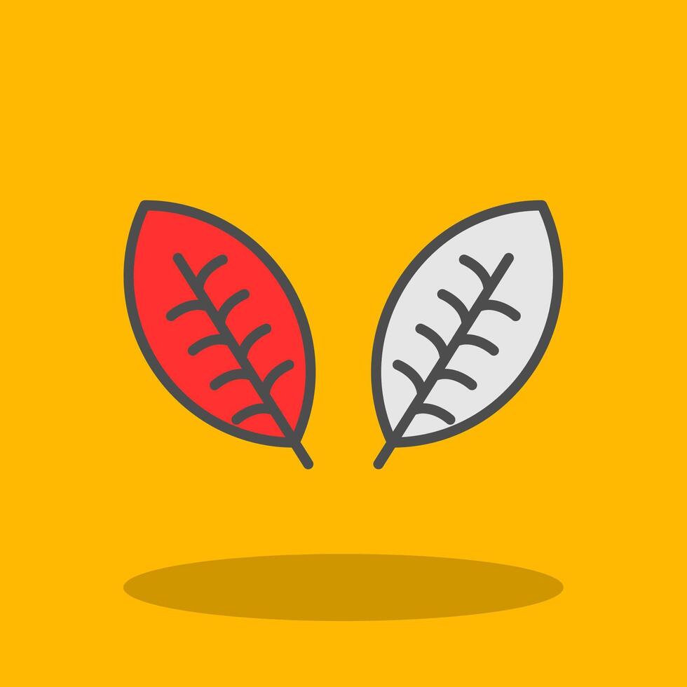 Leaves Filled Shadow Icon vector