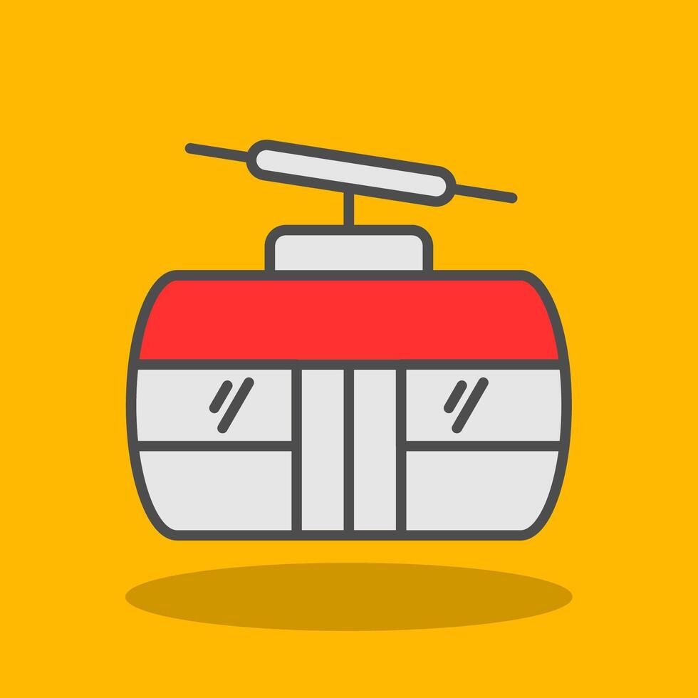 Cableway Filled Shadow Icon vector