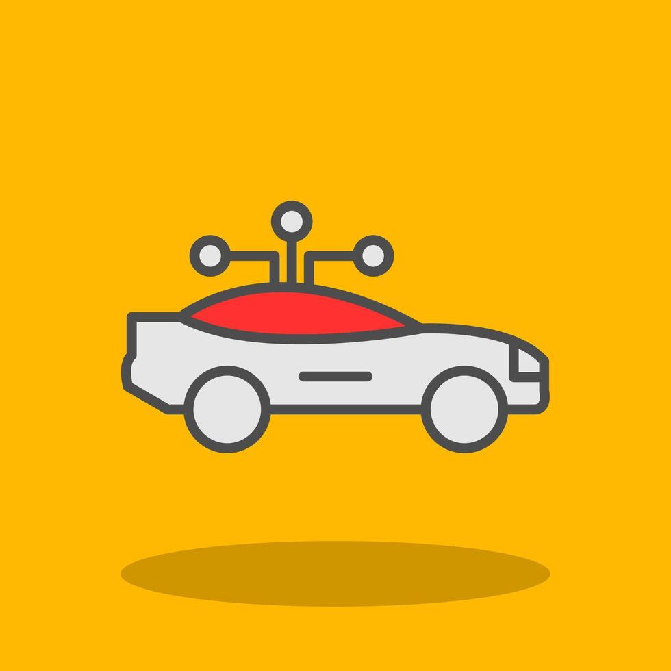 Smart Car Filled Shadow Icon vector