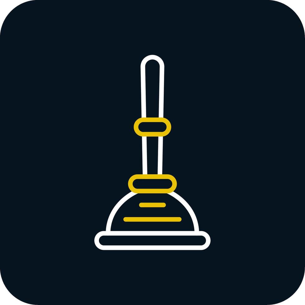 Plunger Line Red Circle Icon vector