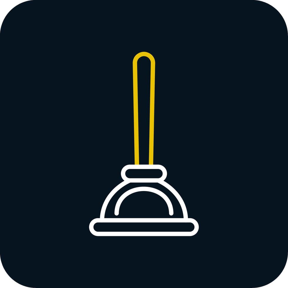 Plunger Line Red Circle Icon vector