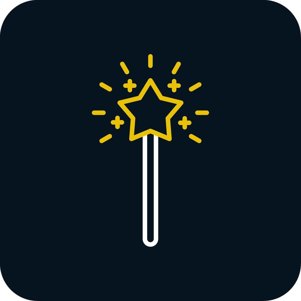 Magic Wand Line Red Circle Icon vector