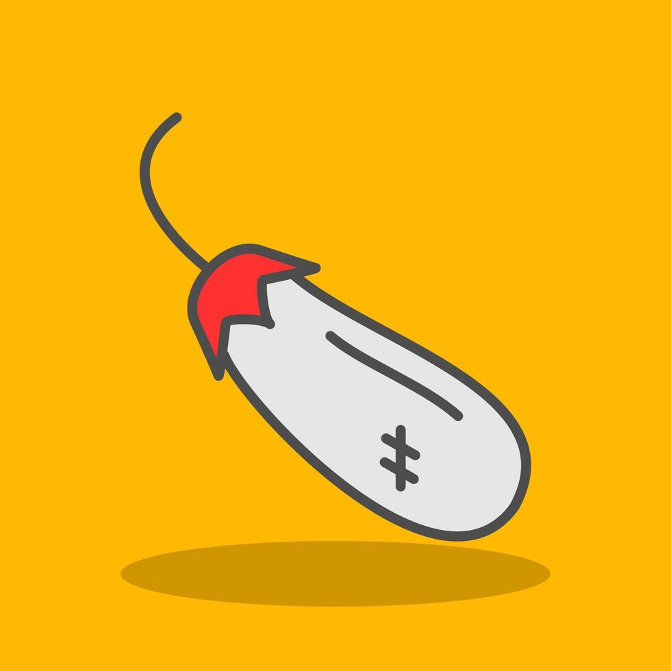 Eggplant Filled Shadow Icon vector