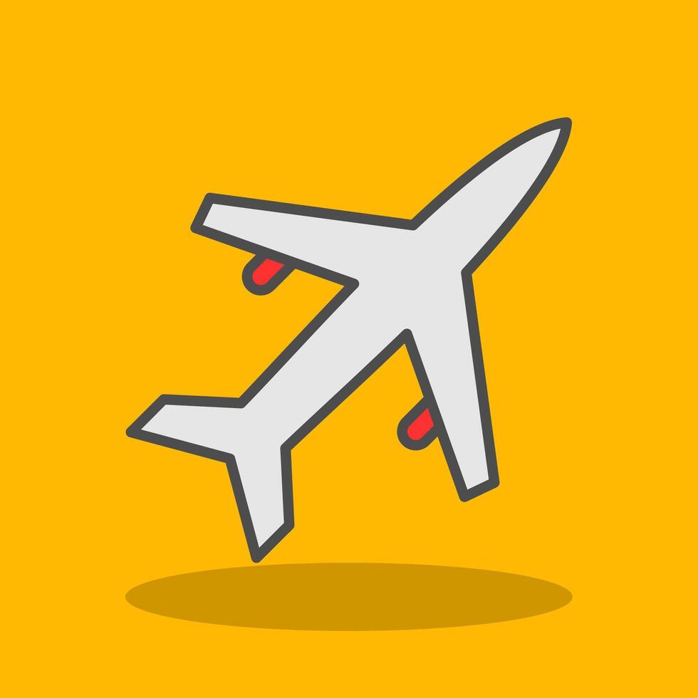 Old Plane Filled Shadow Icon vector