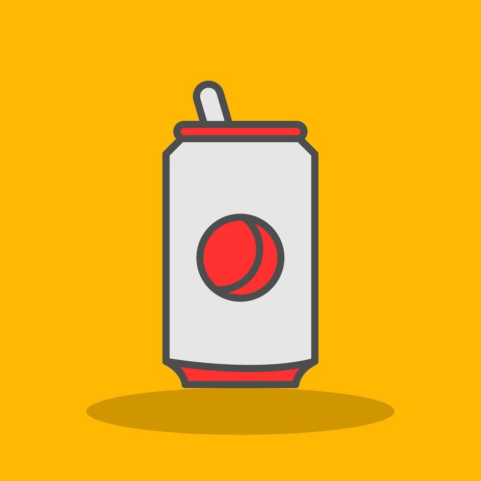 Soda Can Filled Shadow Icon vector