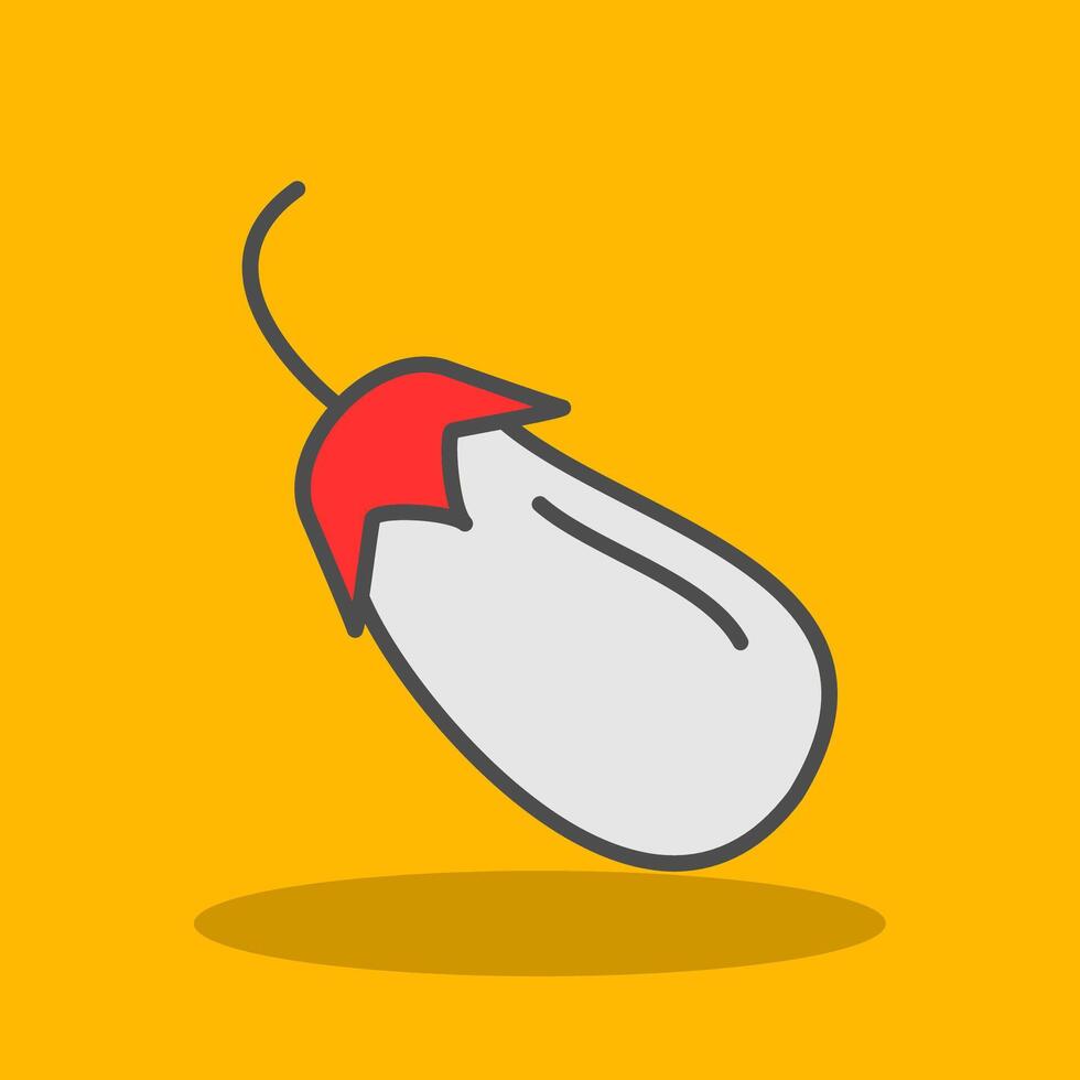 Brinjal Filled Shadow Icon vector
