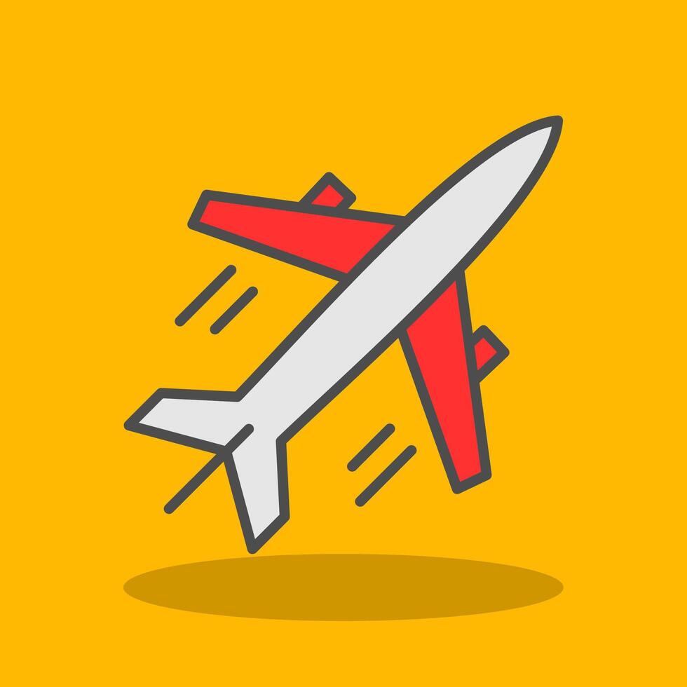 Plane Filled Shadow Icon vector