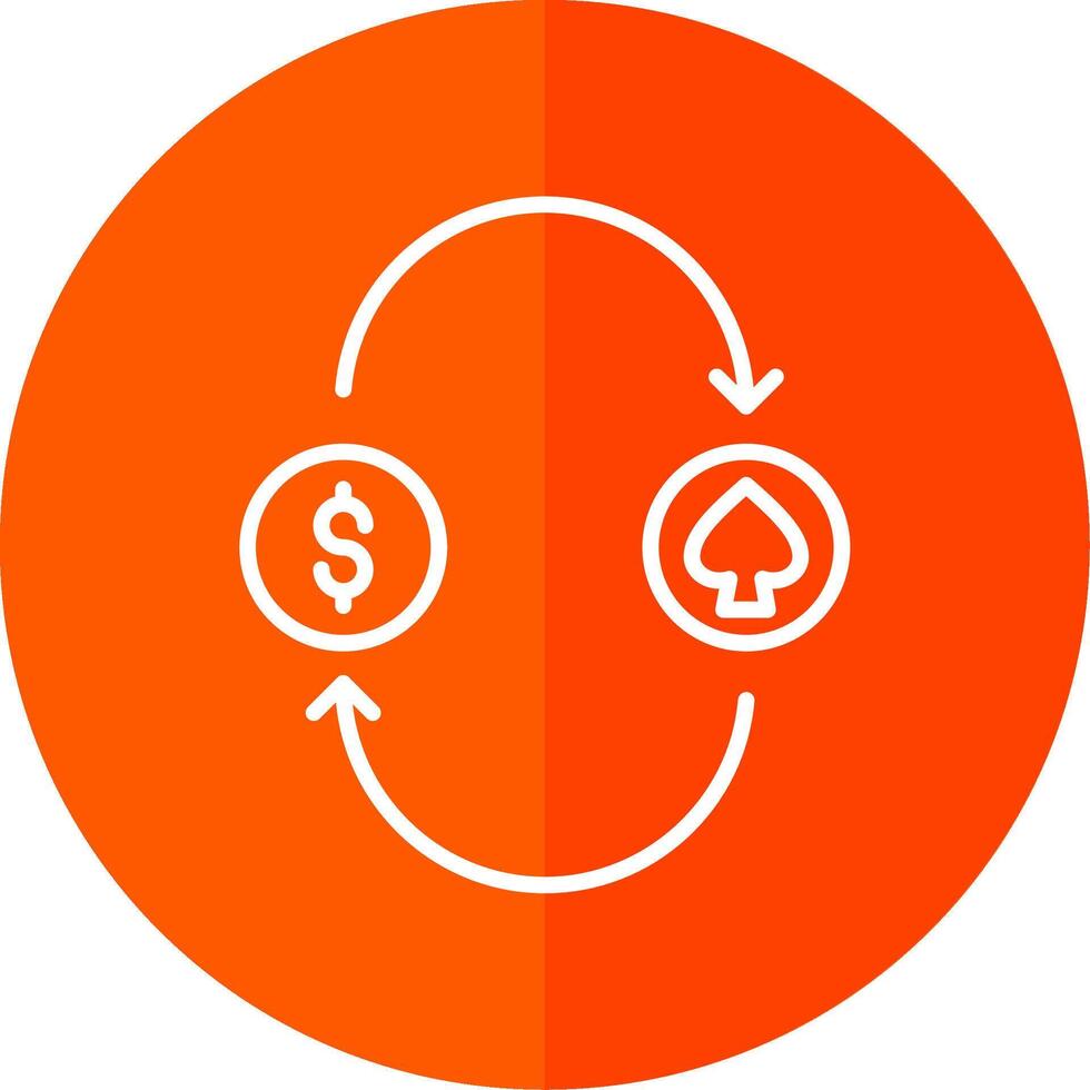 Gambling Line Red Circle Icon vector