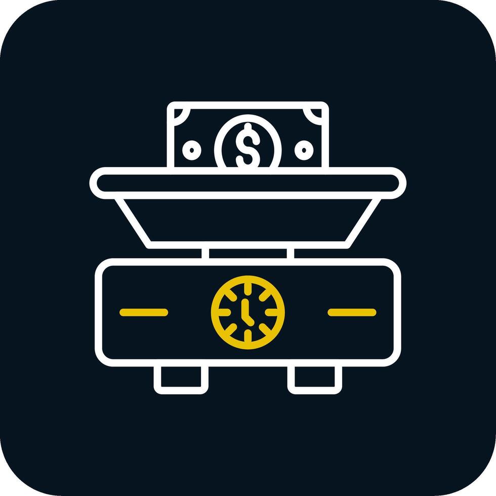 Weighing Scale Line Red Circle Icon vector