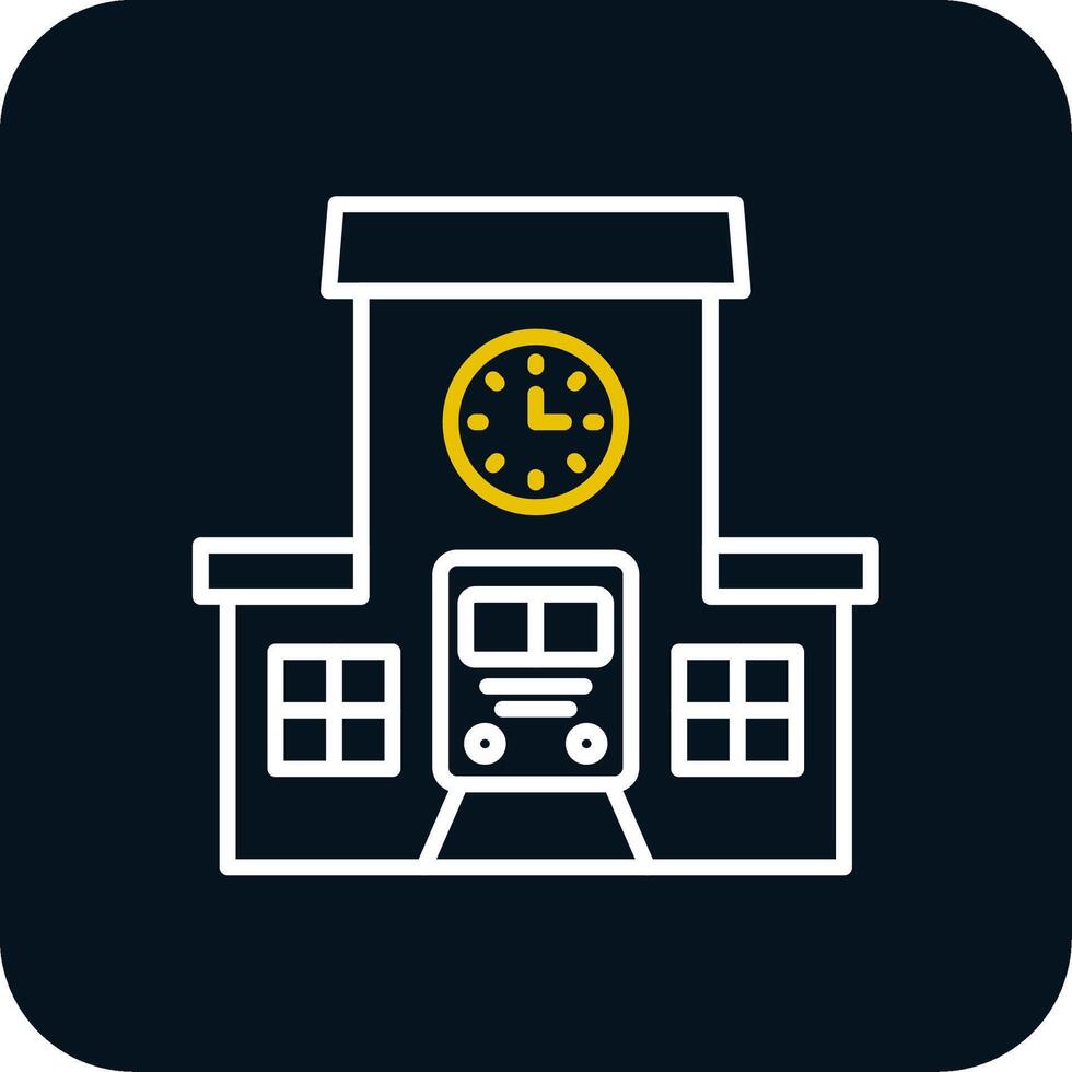 Train Station Line Red Circle Icon vector