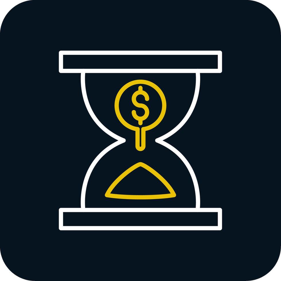 Sand Timer Line Red Circle Icon vector