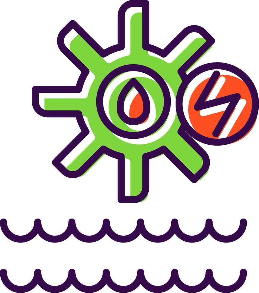 Hydro Power filled Design Icon vector