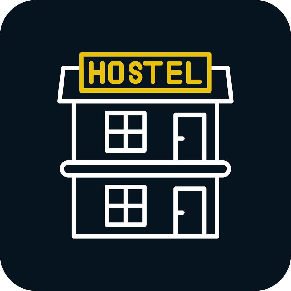 Hostel Line Red Circle Icon vector
