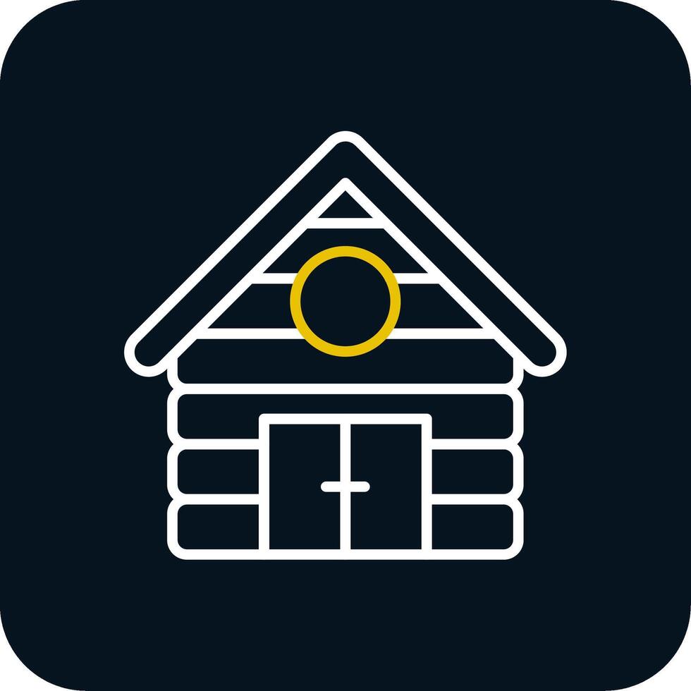 Cabin Line Red Circle Icon vector