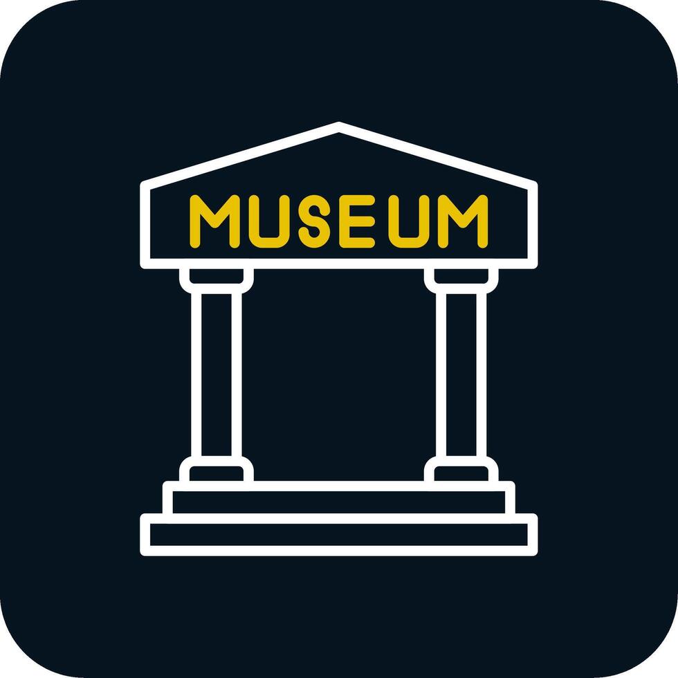 Museum Line Red Circle Icon vector