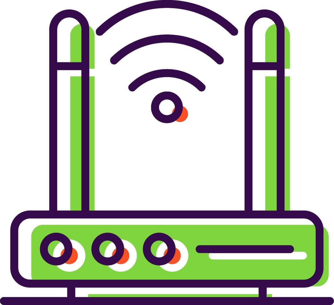 Wireless Modem filled Design Icon vector