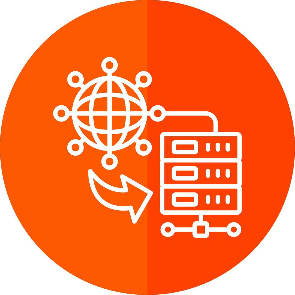 Internet Connection Line Red Circle Icon vector