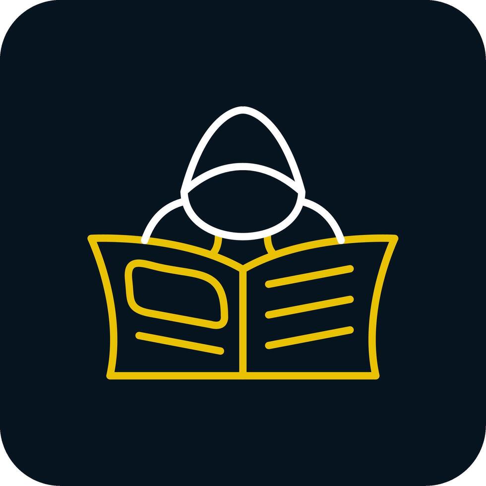 Hacker Line Red Circle Icon vector