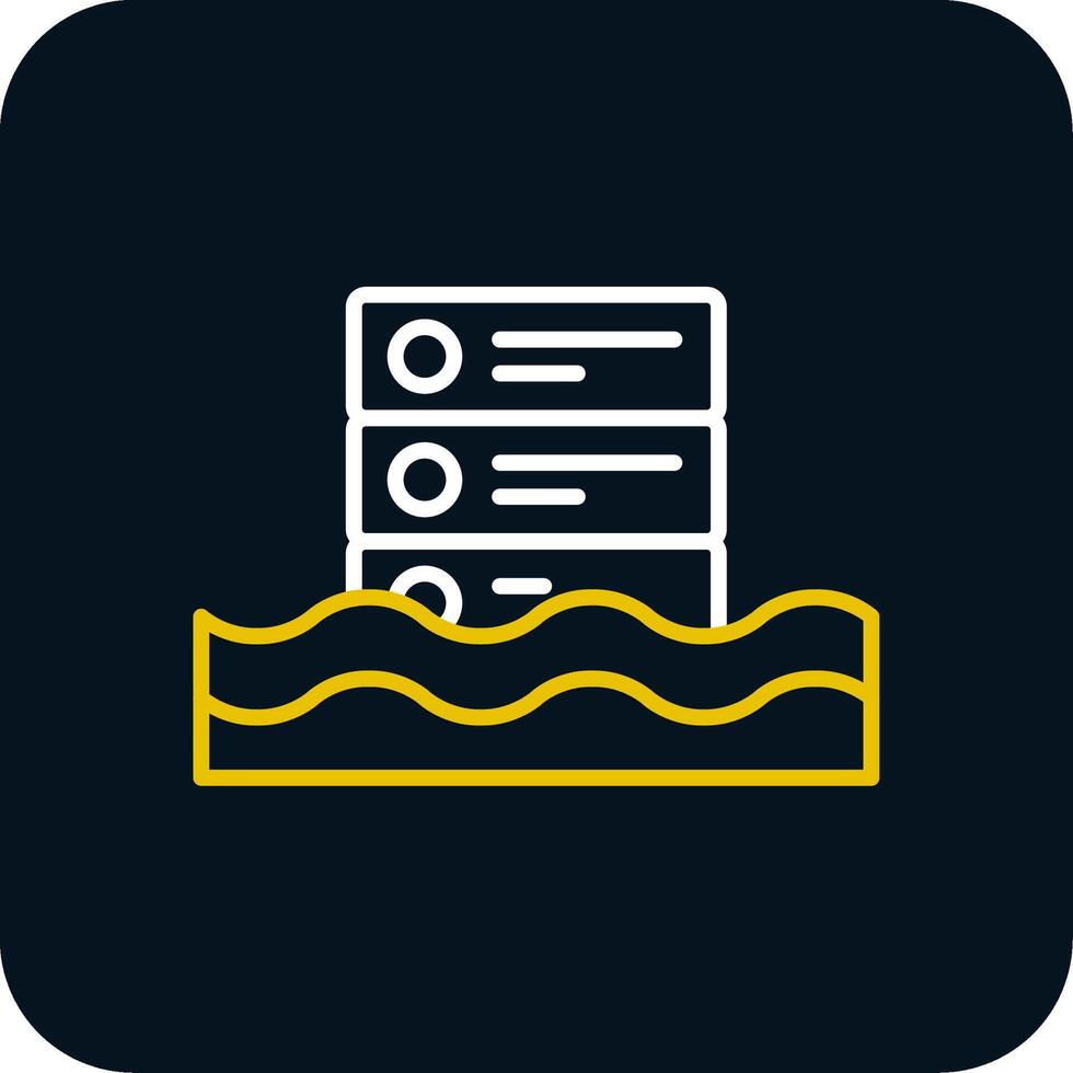 Data Lake Line Red Circle Icon vector
