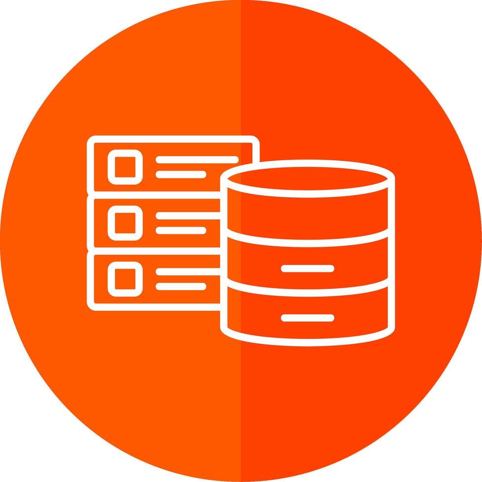 Databases Line Red Circle Icon vector