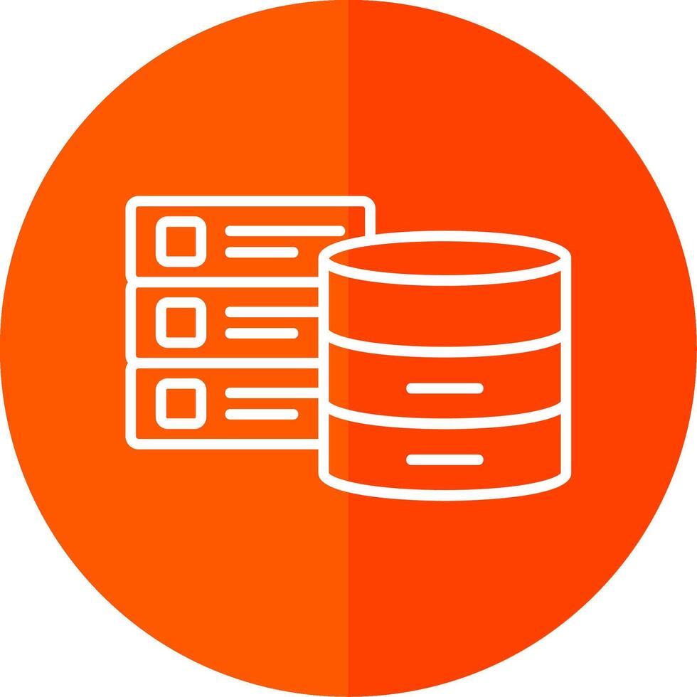 bases de datos línea rojo circulo icono vector