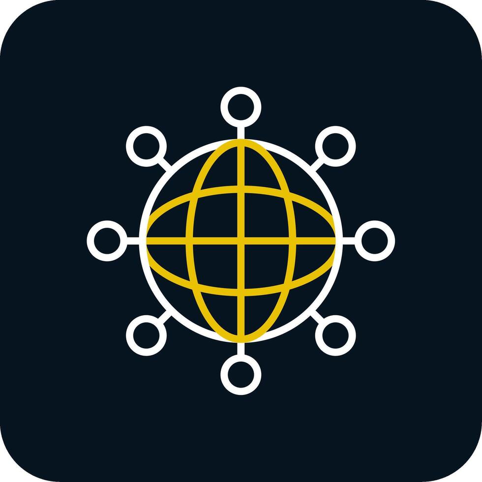 Internet Line Red Circle Icon vector