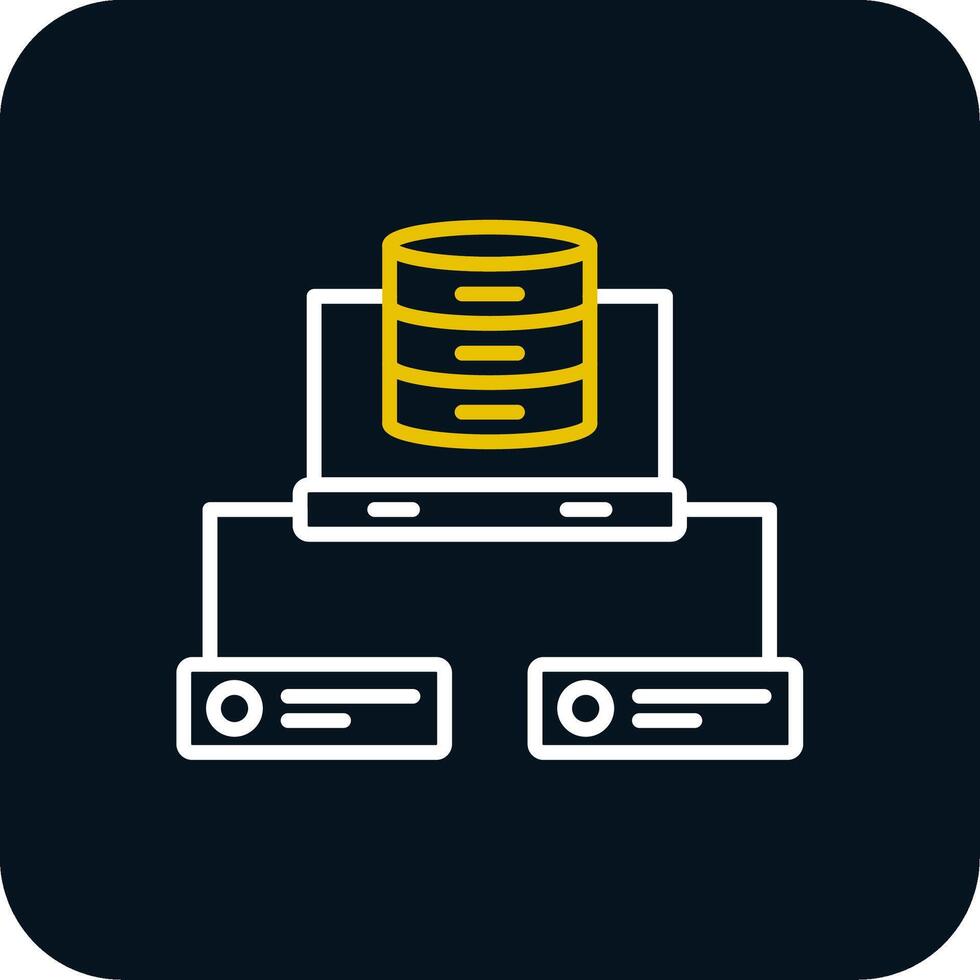 Data Network Line Red Circle Icon vector