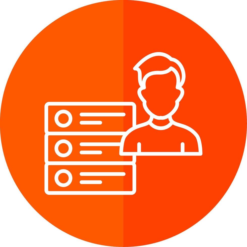 User Data Line Red Circle Icon vector