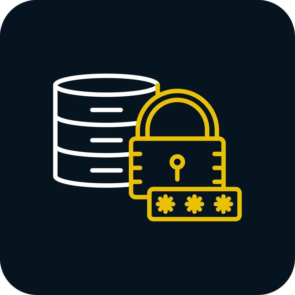 Secured Database Line Red Circle Icon vector