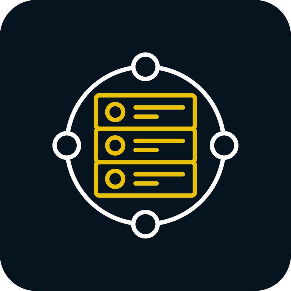 Data Flow Line Red Circle Icon vector
