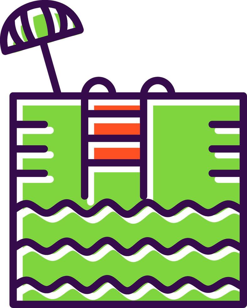 Swimming Pool filled Design Icon vector