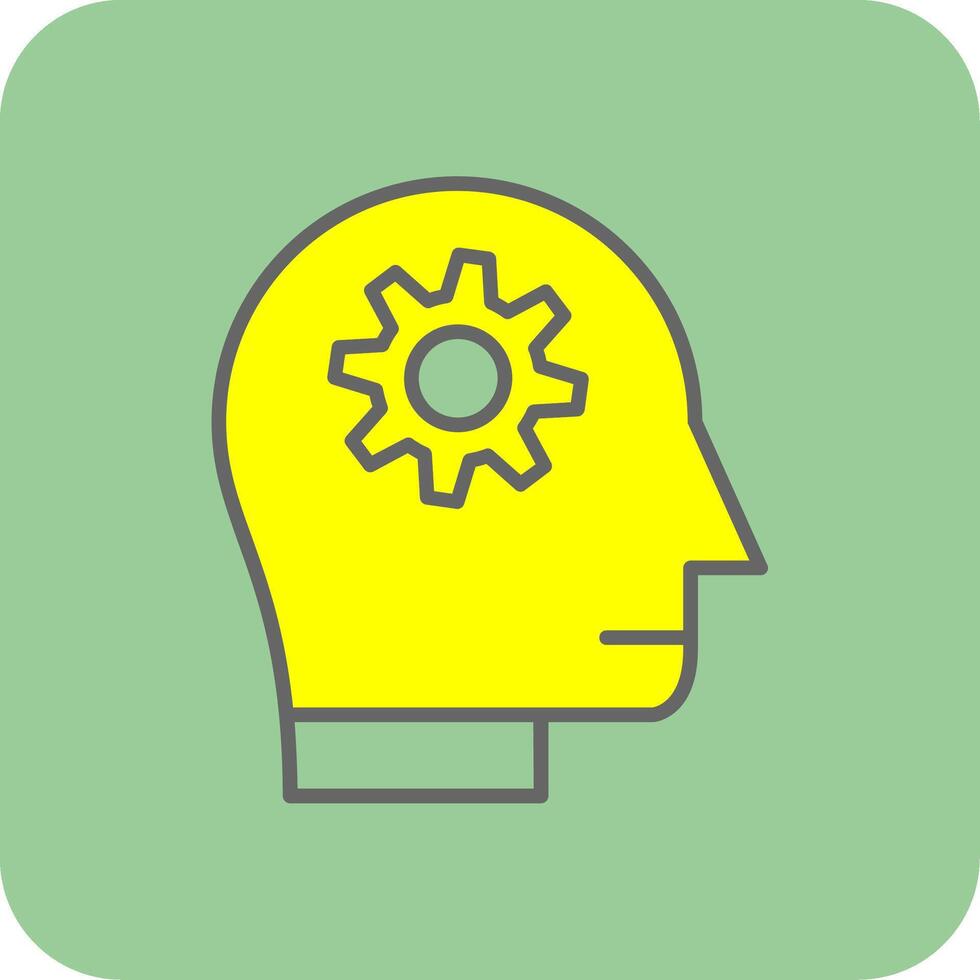 Brainstorming Filled Yellow Icon vector