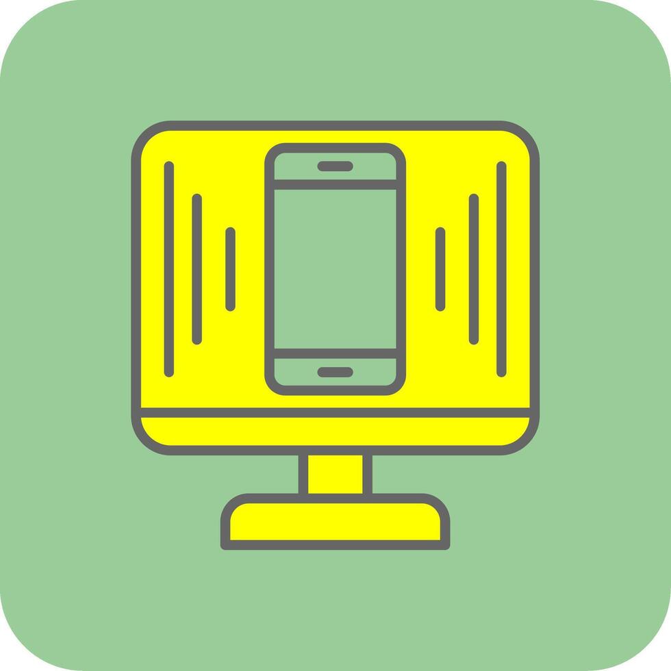 Responsive Design Filled Yellow Icon vector