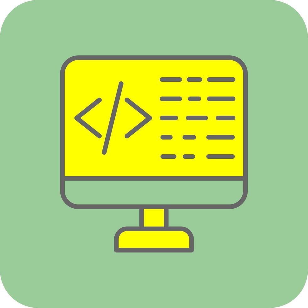 Coding Filled Yellow Icon vector
