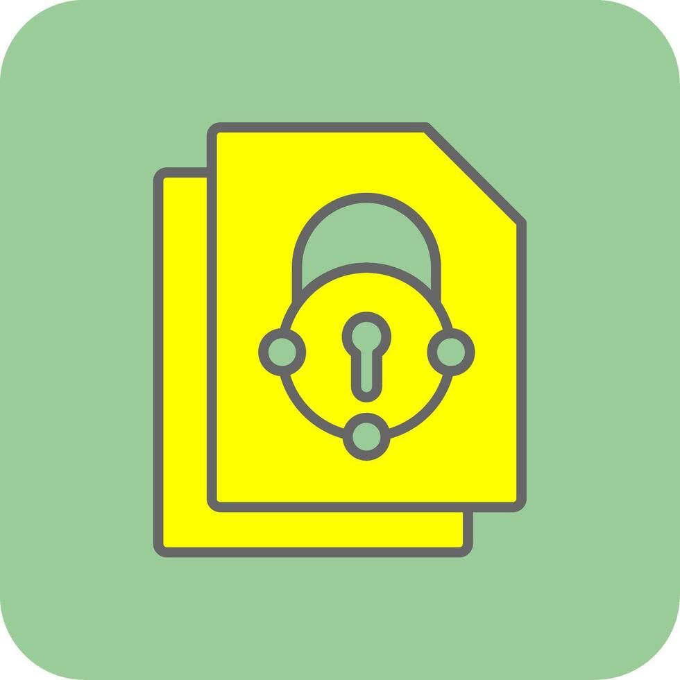 Security File Connect Filled Yellow Icon vector