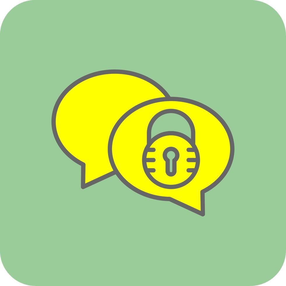 Security Message Filled Yellow Icon vector